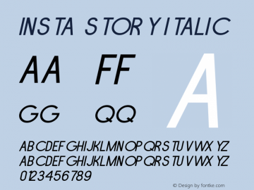 Insta Story Italic 1.00 Font Sample