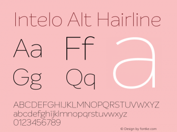 Intelo Alt Hairline 1.000 Font Sample