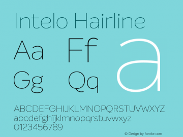 Intelo Hairline 1.000 Font Sample