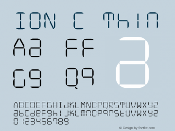 ION C Thin 1.000 Font Sample