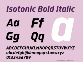 Isotonic Bold Italic 1.000 Font Sample