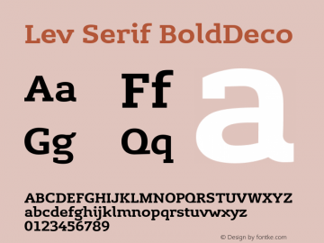 Lev Serif BoldDeco Version 1.001 Font Sample
