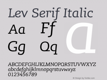 Lev Serif Italic Version 1.002图片样张