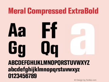 Meral Compressed ExtraBold Version 1.000;hotconv 1.0.109;makeotfexe 2.5.65596 Font Sample