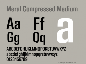 Meral Compressed Medium Version 1.000;hotconv 1.0.109;makeotfexe 2.5.65596 Font Sample
