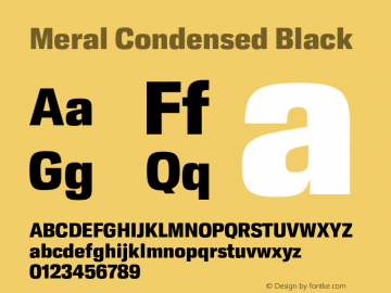 Meral Condensed Black Version 1.000;hotconv 1.0.109;makeotfexe 2.5.65596图片样张