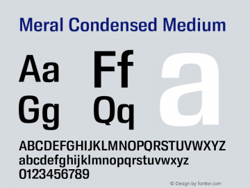 Meral Condensed Medium Version 1.000;hotconv 1.0.109;makeotfexe 2.5.65596图片样张