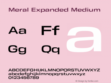 Meral Expanded Medium Version 1.000;hotconv 1.0.109;makeotfexe 2.5.65596 Font Sample