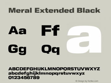 Meral Extended Black Version 1.000;hotconv 1.0.109;makeotfexe 2.5.65596 Font Sample
