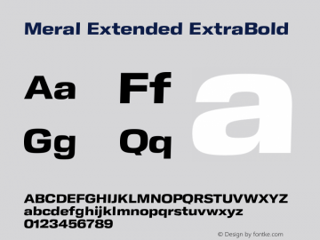 Meral Extended ExtraBold Version 1.000;hotconv 1.0.109;makeotfexe 2.5.65596图片样张