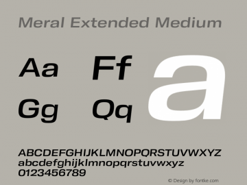 Meral Extended Medium Version 1.000;hotconv 1.0.109;makeotfexe 2.5.65596 Font Sample