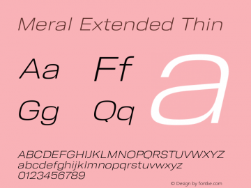Meral Extended Thin Version 1.000;hotconv 1.0.109;makeotfexe 2.5.65596 Font Sample