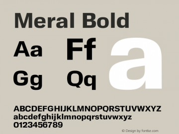 Meral Bold Version 1.000;hotconv 1.0.109;makeotfexe 2.5.65596图片样张