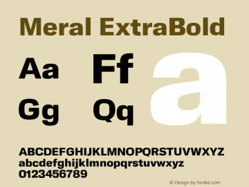 Meral ExtraBold Version 1.000;hotconv 1.0.109;makeotfexe 2.5.65596 Font Sample