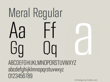 Meral Version 1.000 Font Sample