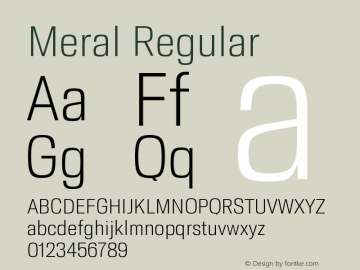 Meral Version 1.000 Font Sample