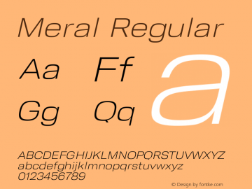 Meral Version 1.000 Font Sample