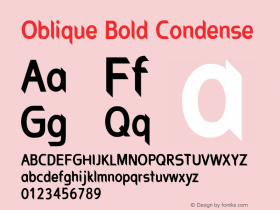 Oblique Bold Condense Version 1.000图片样张