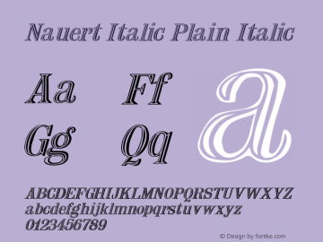 Nauert Italic Plain Italic Unknown图片样张