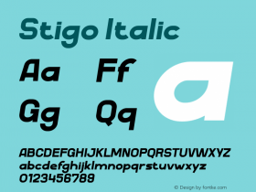 Stigo Italic Version 1.002;Fontself Maker 3.5.4 Font Sample