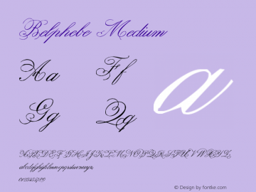 Belphebe Medium Version 001.000 Font Sample