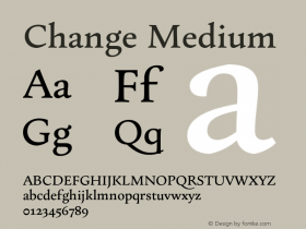 Change Medium Version 2.000;hotconv 1.0.109;makeotfexe 2.5.65596 Font Sample