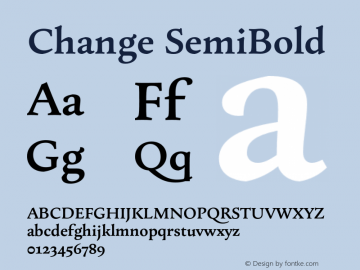 Change SemiBold Version 2.000;hotconv 1.0.109;makeotfexe 2.5.65596图片样张