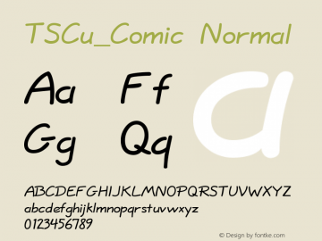 TSCu_Comic Normal Version 1.00 Sun Sep 06 21:45:16 1999 Font Sample