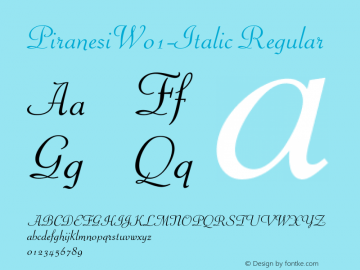 Piranesi W01 Italic Version 1.00 Font Sample