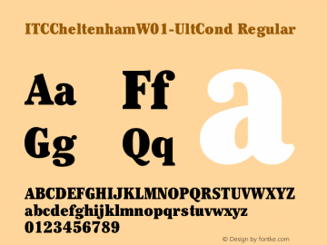 ITC Cheltenham W01 Ult Cond Version 1.00 Font Sample