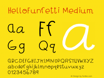 HelloFunfetti Medium Version 001.000 Font Sample