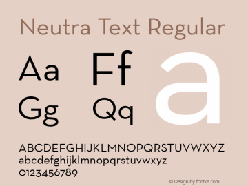 Neutra Text Regular OTF 1.000;PS 001.000;Core 1.0.29图片样张