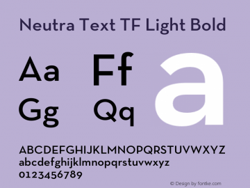 Neutra Text TF Light Bold OTF 1.000;PS 001.000;Core 1.0.29图片样张