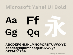 Microsoft Yahei UI Version 2.02 Font Sample