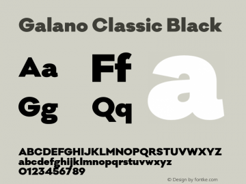 Galano Classic Black Version 1.000;PS 001.000;hotconv 1.0.70;makeotf.lib2.5.58329图片样张