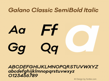 Galano Classic SemiBold Italic Version 1.000;PS 001.000;hotconv 1.0.70;makeotf.lib2.5.58329图片样张