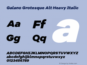 Galano Grotesque Alt Heavy Italic Version 1.000;PS 001.000;hotconv 1.0.70;makeotf.lib2.5.58329 Font Sample