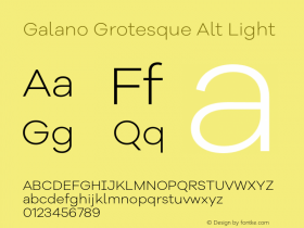 Galano Grotesque Alt Light Version 1.000;PS 001.000;hotconv 1.0.70;makeotf.lib2.5.58329 Font Sample