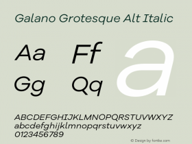 Galano Grotesque Alt Italic Version 1.000;PS 001.000;hotconv 1.0.70;makeotf.lib2.5.58329 Font Sample