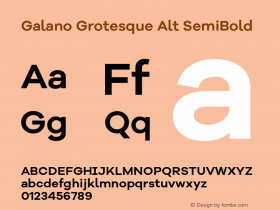 Galano Grotesque Alt SemiBold Version 1.000;PS 001.000;hotconv 1.0.70;makeotf.lib2.5.58329 Font Sample