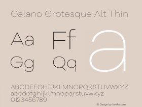 Galano Grotesque Alt Thin Version 1.000;PS 001.000;hotconv 1.0.70;makeotf.lib2.5.58329 Font Sample