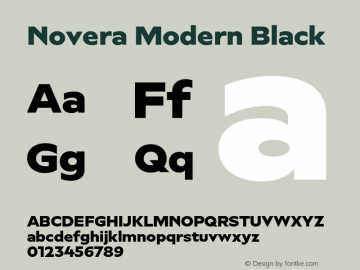 Novera-ModernBlack Version 1.000;PS 001.000;hotconv 1.0.88;makeotf.lib2.5.64775 Font Sample