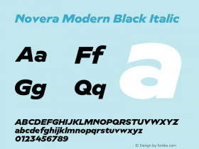 Novera-ModernBlackItalic Version 1.000;PS 001.000;hotconv 1.0.88;makeotf.lib2.5.64775 Font Sample