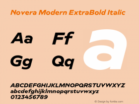 Novera-ModernExtraBoldItalic Version 1.000;PS 001.000;hotconv 1.0.88;makeotf.lib2.5.64775 Font Sample
