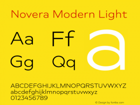 Novera-ModernLight Version 1.000;PS 001.000;hotconv 1.0.88;makeotf.lib2.5.64775 Font Sample
