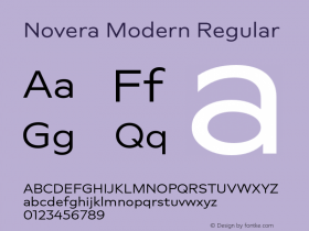 Novera-ModernRegular Version 1.000;PS 001.000;hotconv 1.0.88;makeotf.lib2.5.64775 Font Sample
