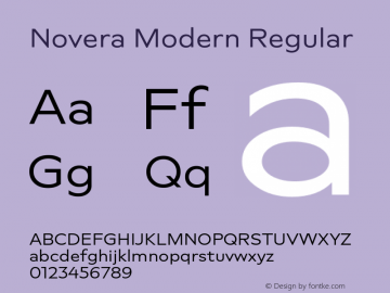 Novera-ModernRegular Version 1.000;PS 001.000;hotconv 1.0.88;makeotf.lib2.5.64775图片样张
