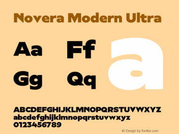 Novera-ModernUltra Version 1.000;PS 001.000;hotconv 1.0.88;makeotf.lib2.5.64775图片样张