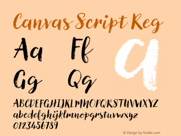 CanvasScript-Reg Version 1.000 Font Sample