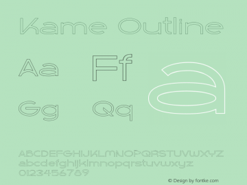 Kame Outline 1.006 Font Sample